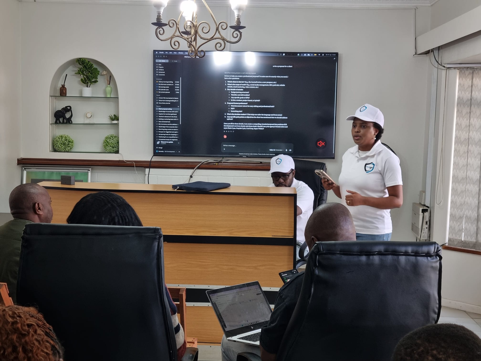 A room of professionals attending a live Skaitbridge Lab AI training workshop in Harare, Zimbabwe